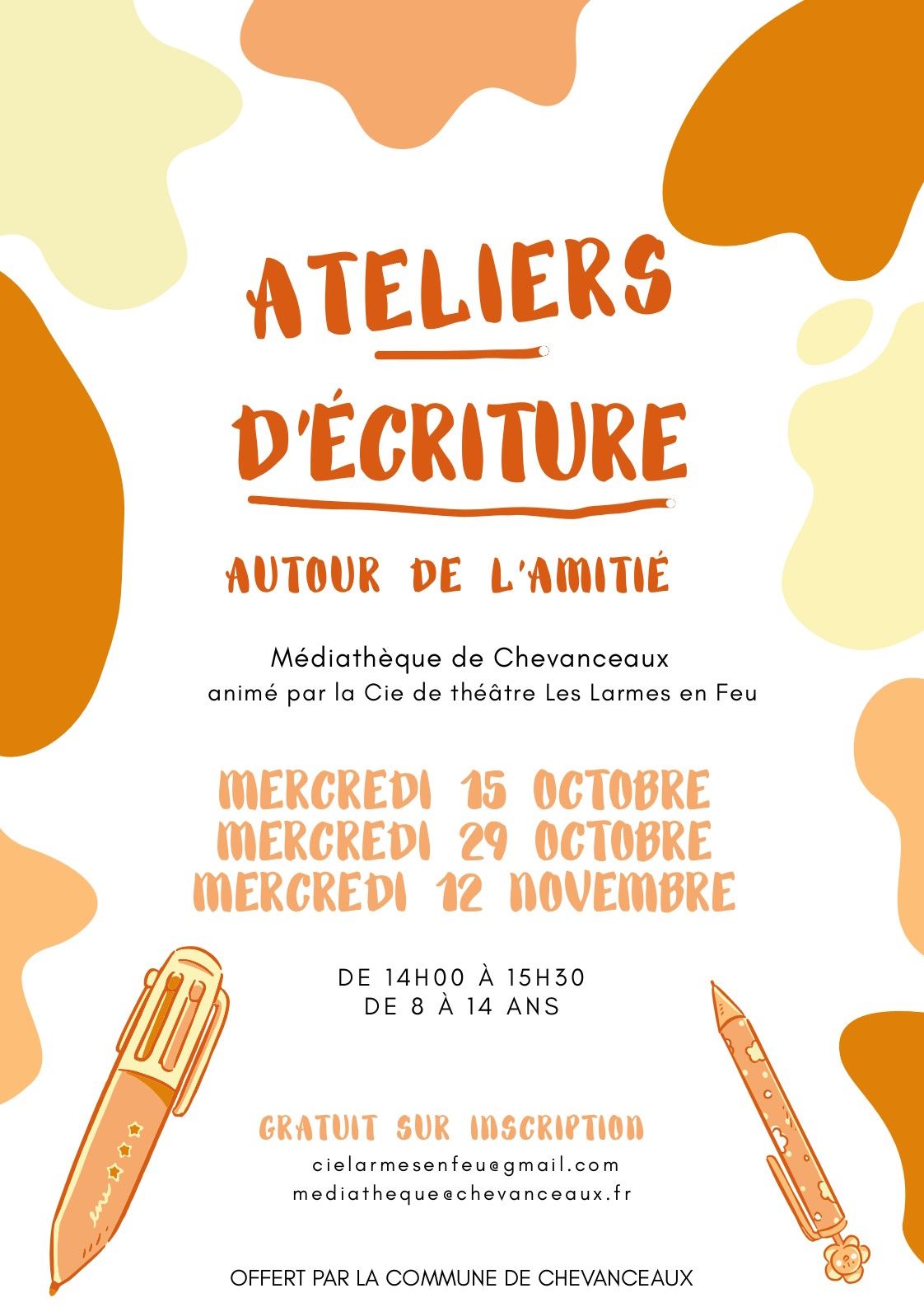 Atelier d'écriture à Chevanceaux