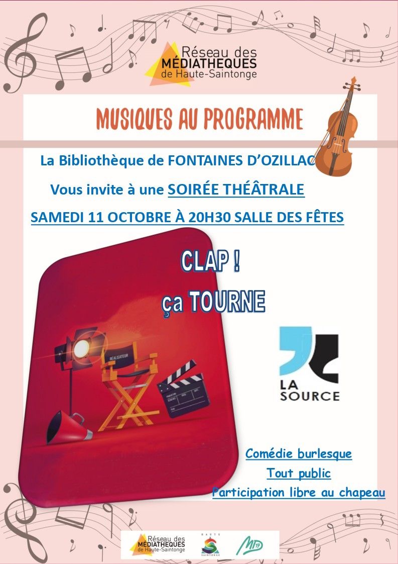 Clap ! ça tourne : théâtre à Fontaines d'Ozillac