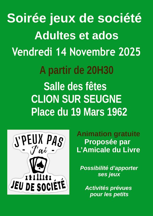 Jeux de société à Clion