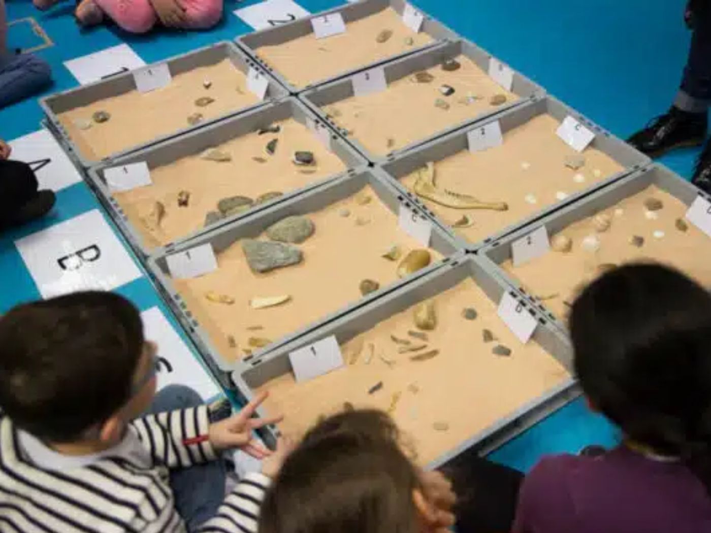 Petits bacs de fouilles archéologiques